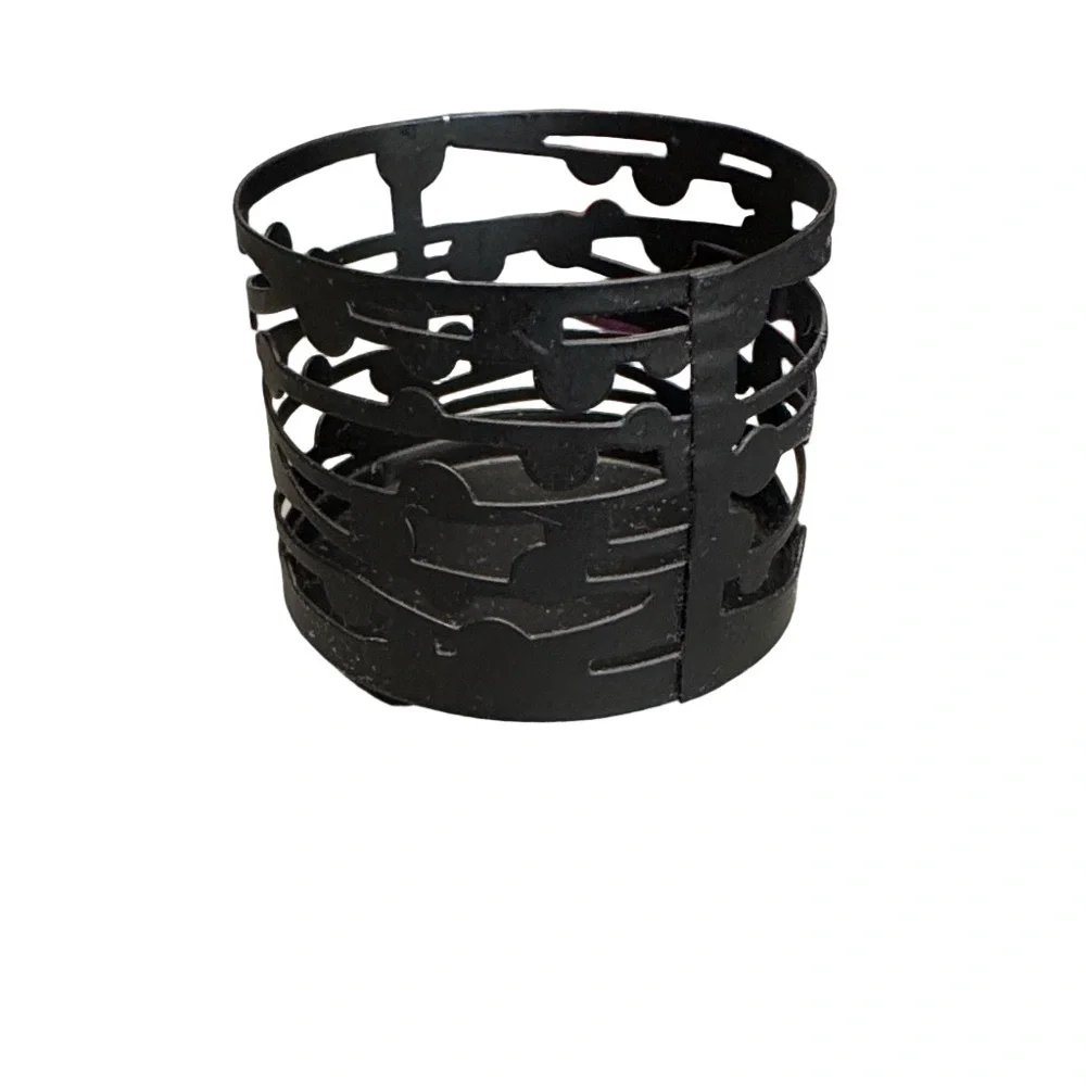 Set of Six Black Metal Votive Tealight Candle Holders